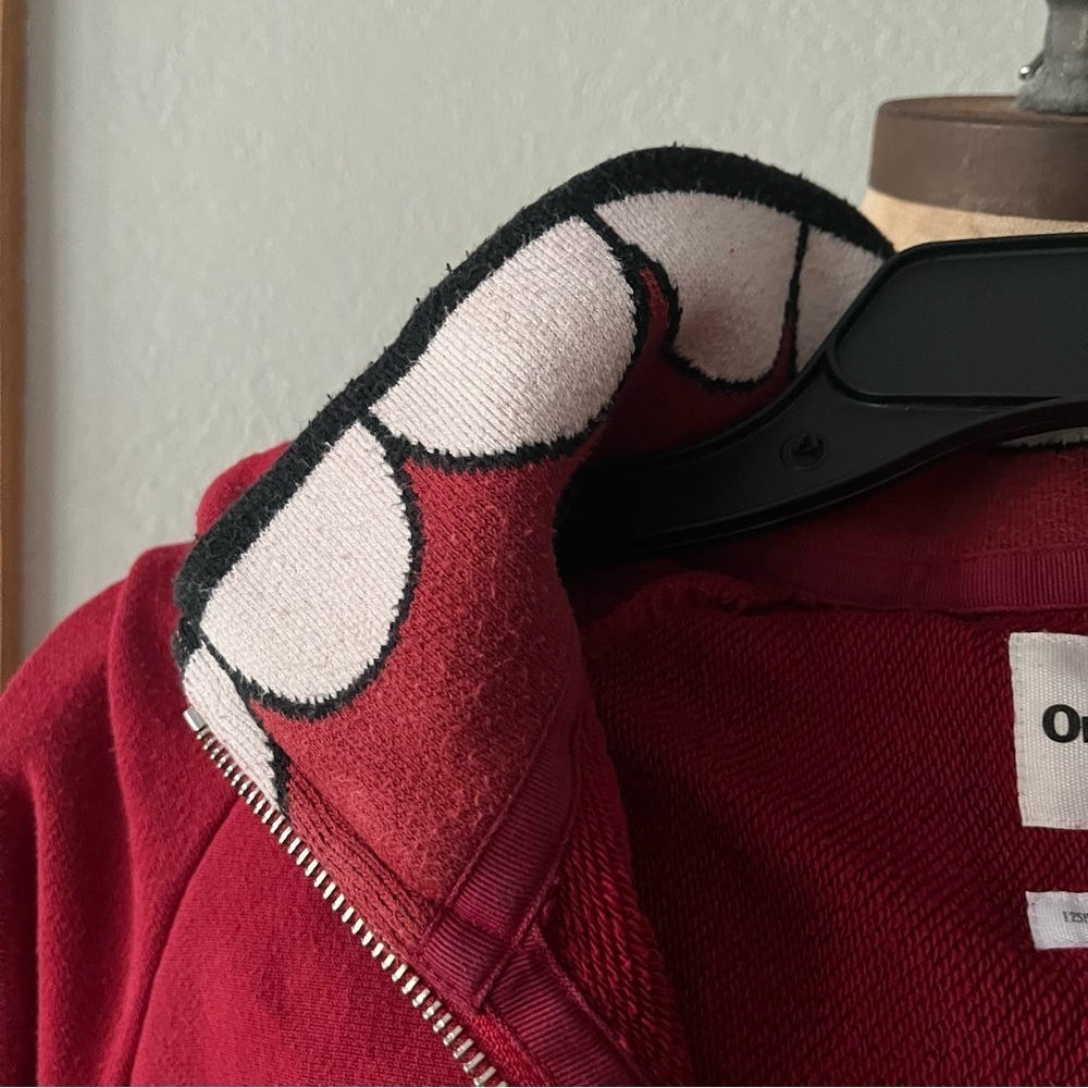ORIGINAL FAKE sz 2 US sz S Red Zip Up Fleece Hoodie Medicom Toy KAWS - Picture 9 of 16